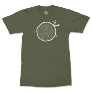 30th Birthday Tshirt Countable Tree Rings Military Green