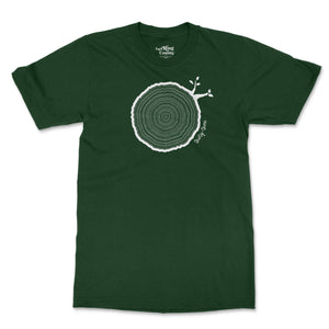 Open image in slideshow, 33rd Birthday Tshirt Countable Tree Rings Forest Green
