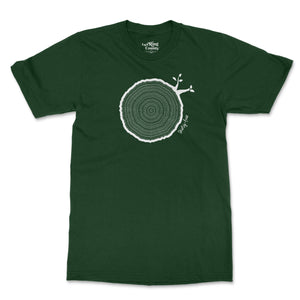 34th Birthday Tshirt Countable Tree Rings Forest Green