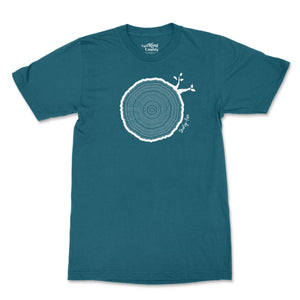 35th Birthday Tshirt Countable Tree Rings Aqua