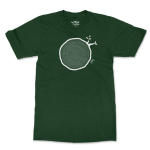 40th Birthday Tshirt Countable Tree Rings Forest Green