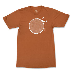 45th Birthday Tshirt Countable Tree Rings Texas Orange