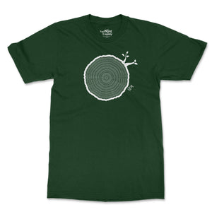 50th Birthday Tshirt Countable Tree Rings Forest Green
