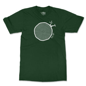 58th Birthday Tshirt Countable Tree Rings Forest Green
