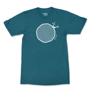 59th Birthday Tshirt Countable Tree Rings Aqua