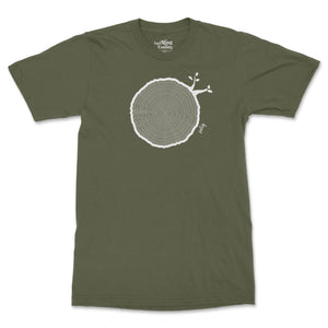 60th Birthday Tshirt Countable Tree Rings Military Green