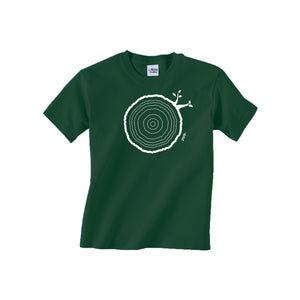 Open image in slideshow, 7th Birthday Tshirt Countable Tree Rings Forest Green
