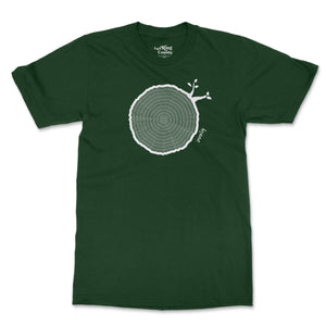 70th Birthday Tshirt Countable Tree Rings Forest Green